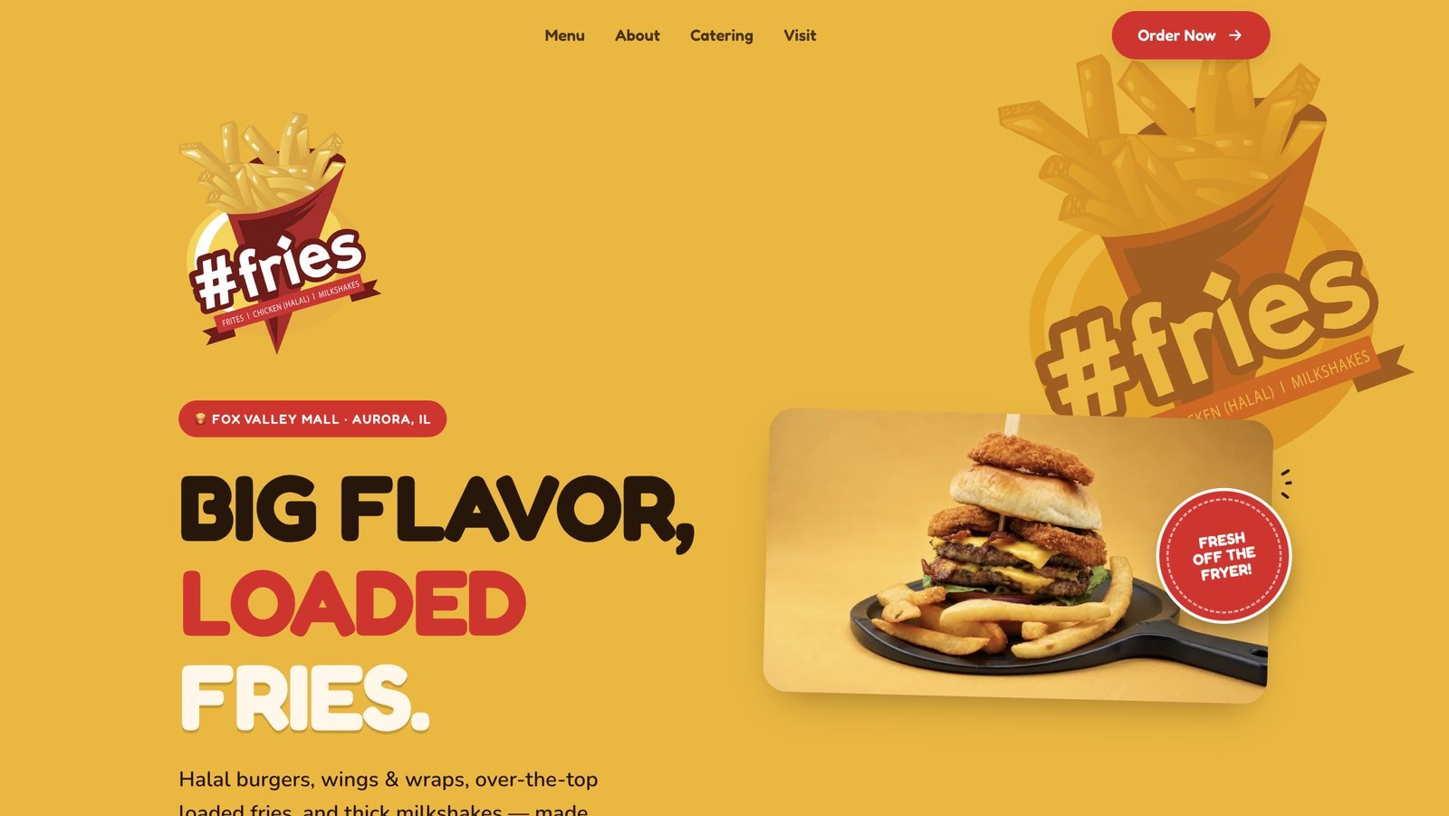 #Fries website on desktop