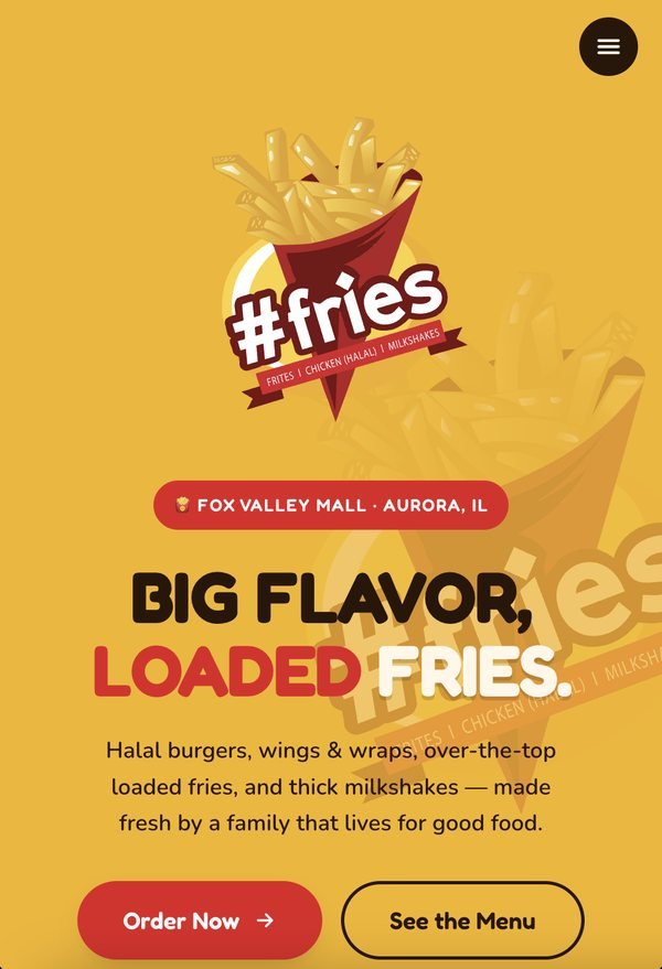 #Fries website on mobile